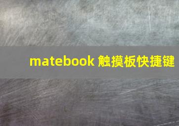 matebook 触摸板快捷键